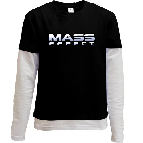 Комбинированный детский лонгслив, черный, Mass Effect