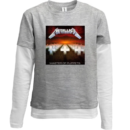Комбінований дитячий лонгслів, сірий, Metallica Master of puppets (2)