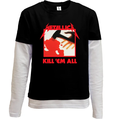 Комбінований дитячий лонгслів, чорний, Metallica - Kill ’Em All