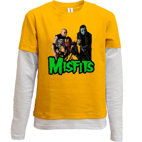 Комбинированный детский лонгслив, желтый, Misfits Band
