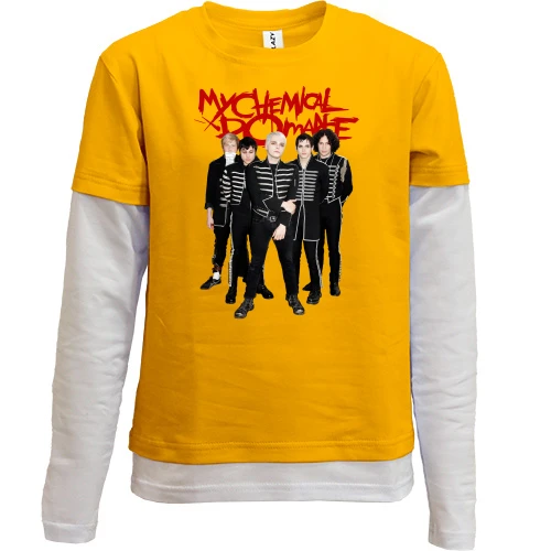 Комбінований дитячий лонгслів, жовтий, My Chemical Romance Band