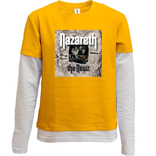 Комбінований дитячий лонгслів, жовтий, Nazareth - The Newz