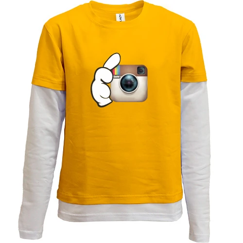 Комбинированный детский лонгслив Instagram (инстаграм)
