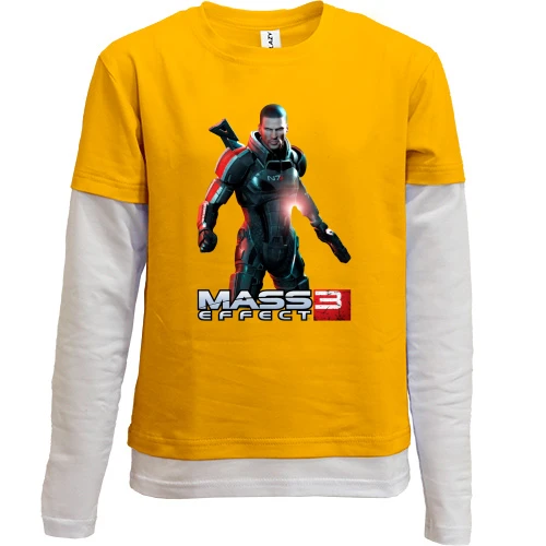 Комбинированный детский лонгслив, желтый, Mass Effect 3 (2)