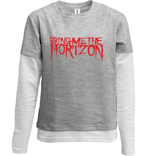 Комбинированный детский лонгслив, серый, Bring me the horizon