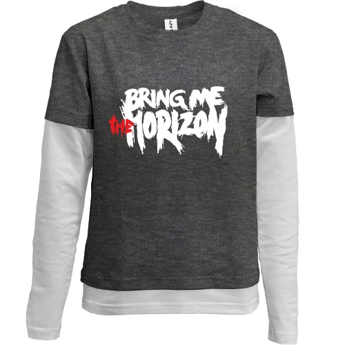 Комбинированный детский лонгслив, черный, Bring me the horizon (BMTH)