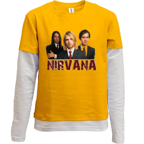 Комбинированный детский лонгслив, желтый, Nirvana (color)