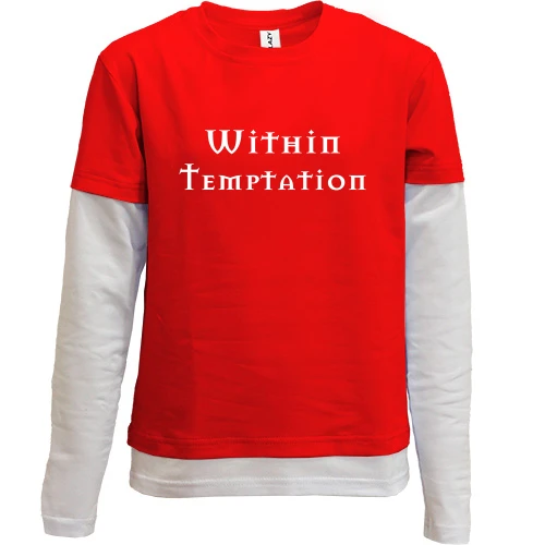Комбинированный детский лонгслив, красный, Within Temptation (2)