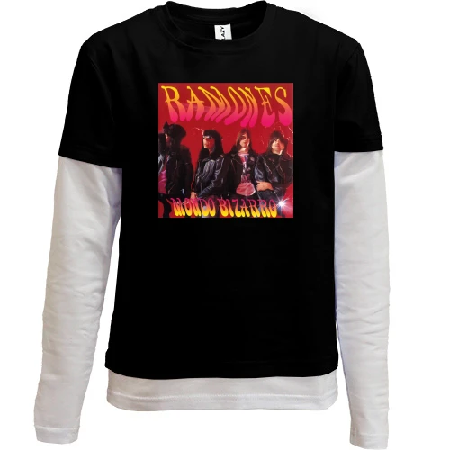 Комбінований дитячий лонгслів, чорний, Ramones - Mondo Bizarro