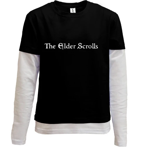 Комбинированный детский лонгслив, черный, The Elder Scrolls