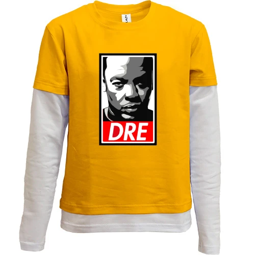 Комбинированный детский лонгслив, желтый, с Dr Dre