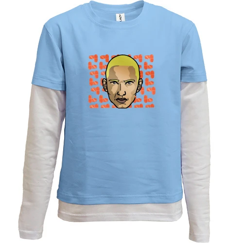 Комбинированный детский лонгслив, желтый, с Eminem (иллюстрация)