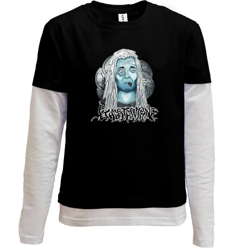 Комбинированный детский лонгслив, черный, с Ghostemane (арт)