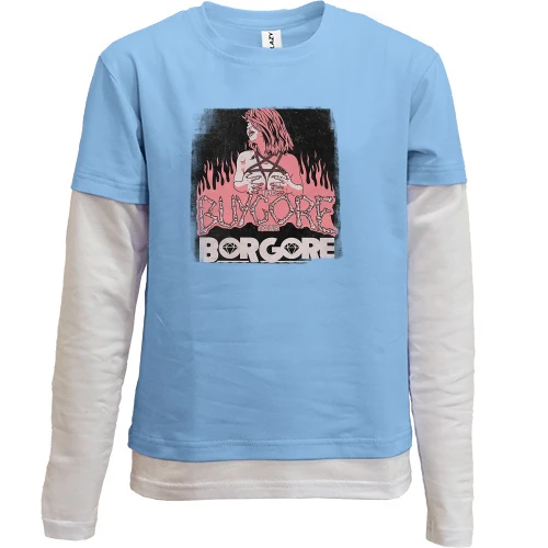 Комбинированный детский лонгслив, желтый, с Borgore