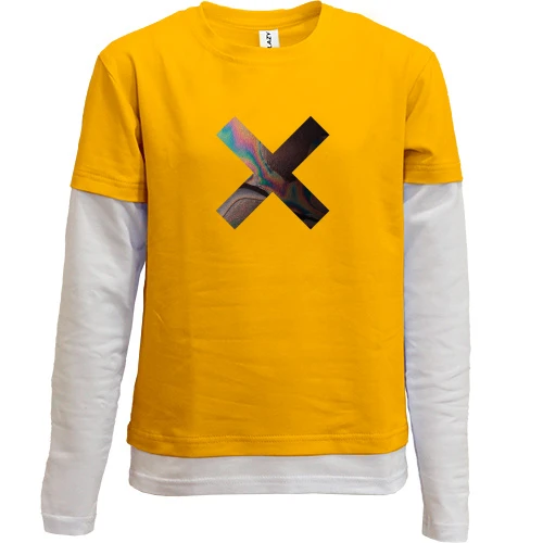 Комбинированный детский лонгслив, желтый, с The XX (2)