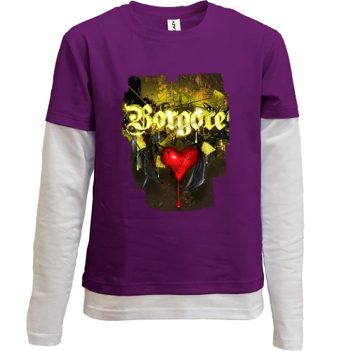 Комбинированный детский лонгслив, фиолетовый, с Borgore (2)