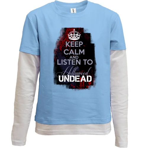 Комбинированный детский лонгслив, желтый, Keep calm and listen Hollywood Undead