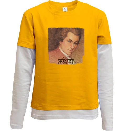 Комбинированный детский лонгслив, желтый, с Моцартом «The Mozart Collection»