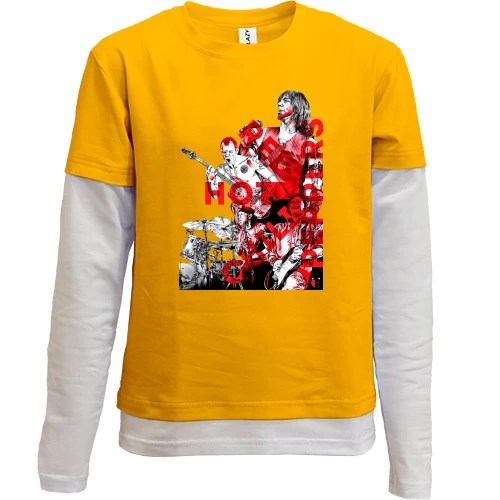 Комбінований дитячий лонгслів, жовтий, Red Hot Chili Peppers ART 2