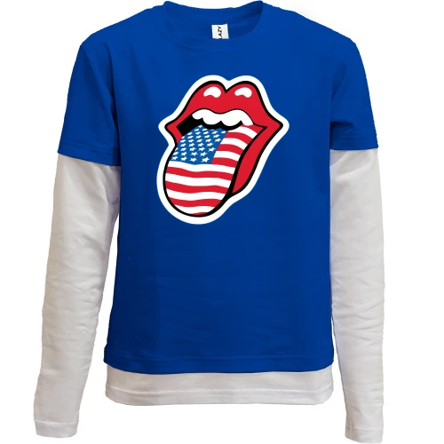Комбинированный детский лонгслив Rolling Stones USA