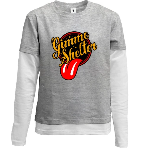 Комбінований дитячий лонгслів, Сірий, Rolling Stones Gimme Shelter
