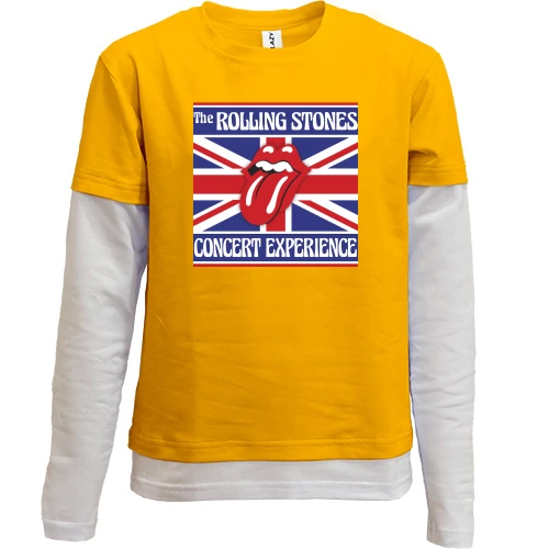Комбинированный детский лонгслив, Желтый, Rolling Stones Concert Expereance