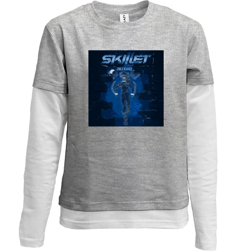 Комбинированный детский лонгслив, серый, Skillet Unleashed