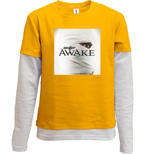 Комбинированный детский лонгслив, желтый, Skillet Awake 2