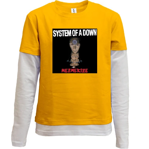 Комбинированный детский лонгслив, желтый, System Of A Down - Mezmerize