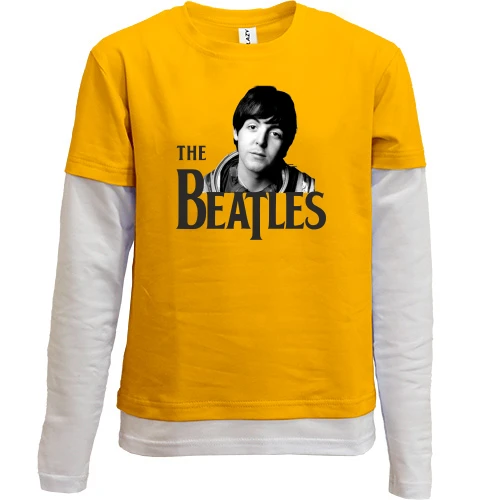 Комбинированный детский лонгслив, желтый, Пол Маккартни (The Beatles)