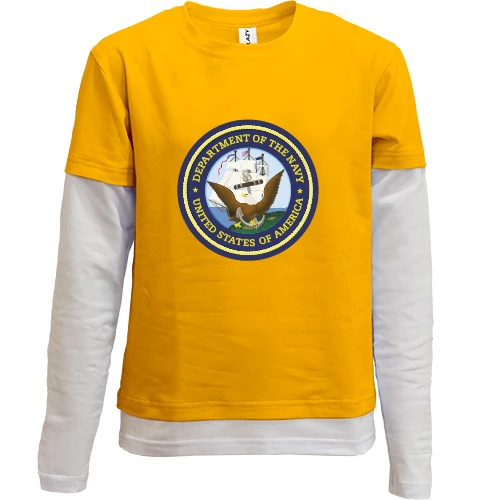 Комбінований дитячий лонгслів NAVY (big logo)