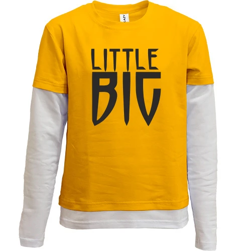 Комбинированный детский лонгслив, желтый, Little Big logo