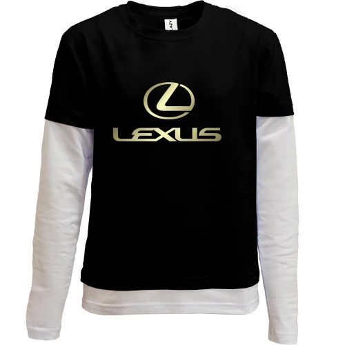 Комбинированный детский лонгслив, черный, Lexus