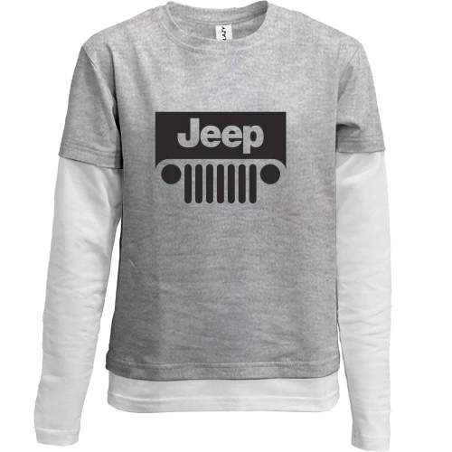 Комбинированный детский лонгслив, Серый, Jeep