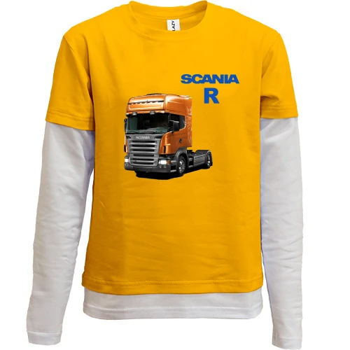 Комбинированный детский лонгслив, желтый, Scania-R