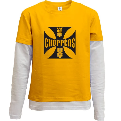 Комбинированный детский лонгслив с лого West Coast Choppers
