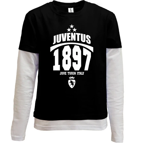 Комбинированный детский лонгслив, черный, Juventus 1897