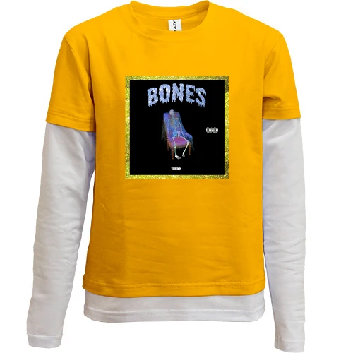 Комбинированный детский лонгслив с Bones