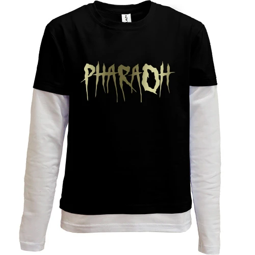 Комбинированный детский лонгслив с логотипом PHARAOH
