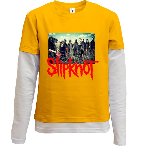 Комбинированный детский лонгслив, желтый, Slipknot (4)
