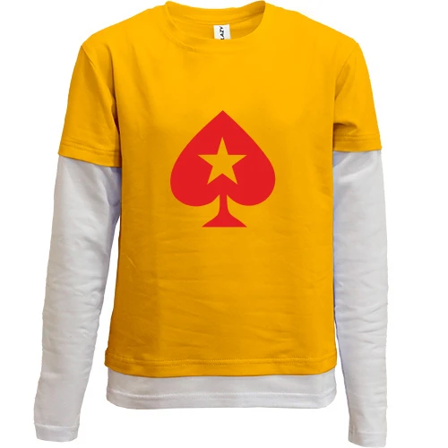 Комбинированный детский лонгслив, желтый, PokerStars Christmas Star Baseball Jersey