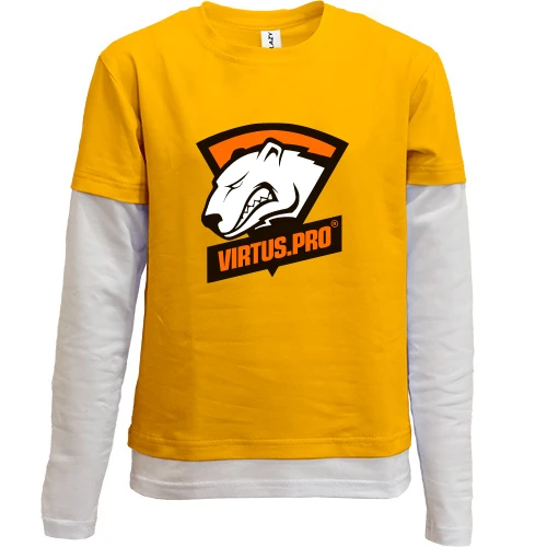 Комбинированный детский лонгслив, желтый, Virtus.pro
