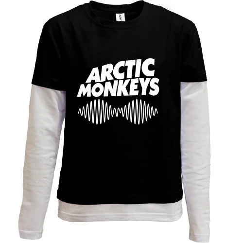 Комбинированный детский лонгслив, черный, Arctic monkeys
