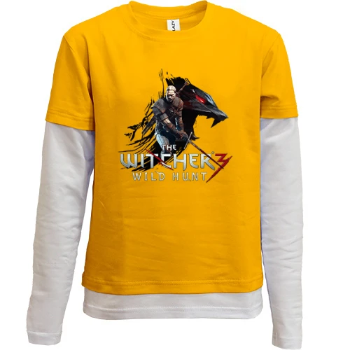 Комбинированный детский лонгслив, желтый, The Witcher 3 (wild hunt)