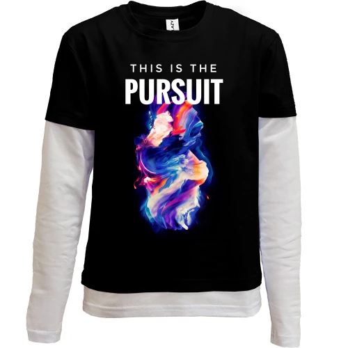 Комбинированный детский лонгслив, Черный, This is Pursuit