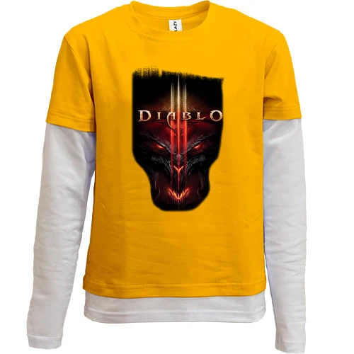 Комбинированный детский лонгслив, желтый, с Diablo