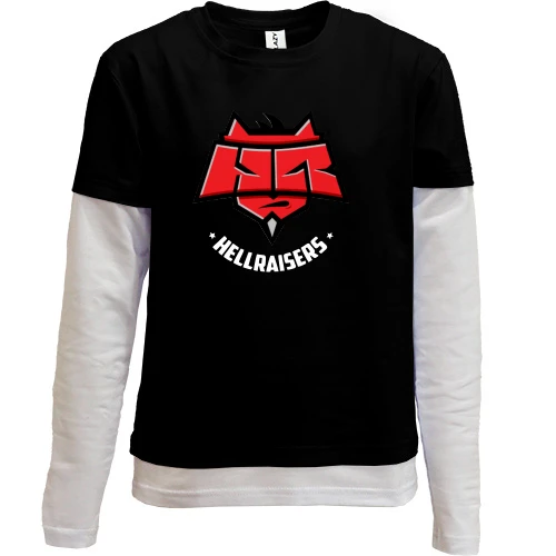 Комбинированный детский лонгслив, черный, Hellraisers