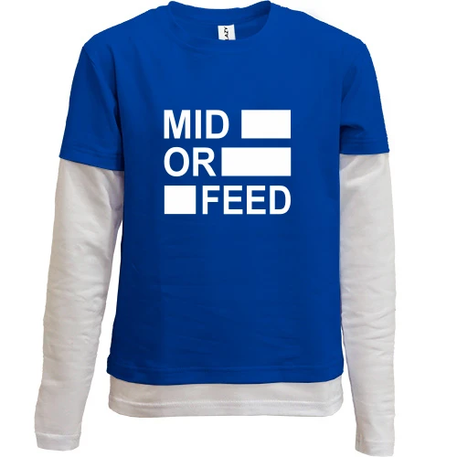 Комбинированный детский лонгслив, синий, Mid or feed