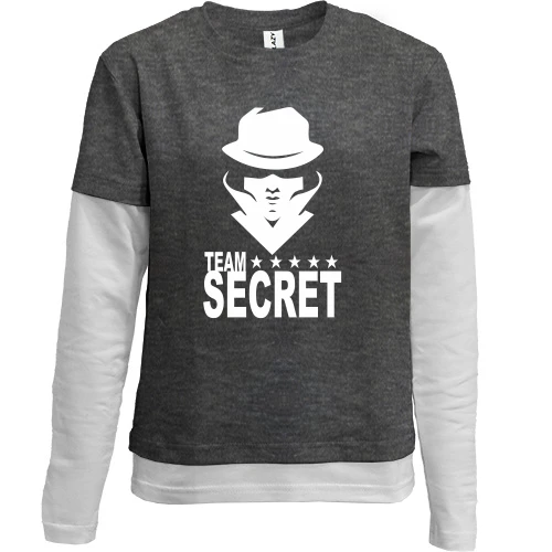 Комбинированный детский лонгслив, черный, Team Secret