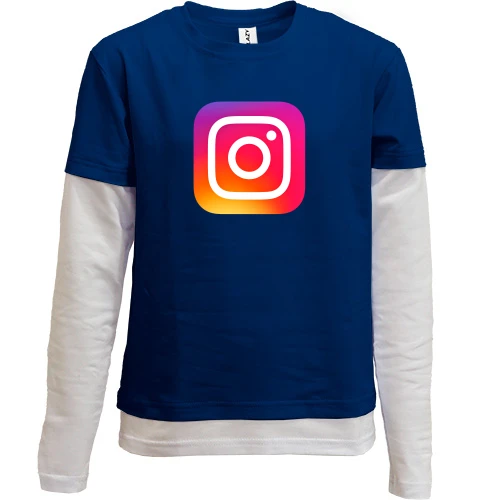 Комбинированный детский лонгслив с логотипом Instagram